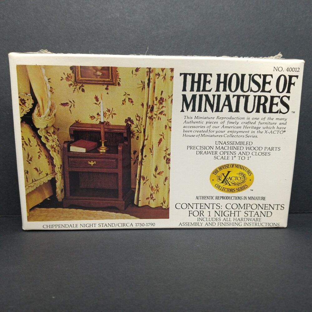 The House Of Miniatures Chippendale Night Stand Kit 40012  X-ACTO 1":1' Vintage